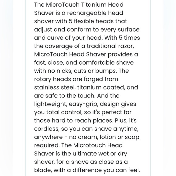 MICROTOUCH TITANIUM HEAD SHAVER - Picture 8 of 15